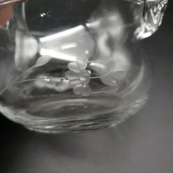 Princess House #685 Heritage Crystal Handled Basket 5" Clear Blown Glass VTG - Picture 11 of 11